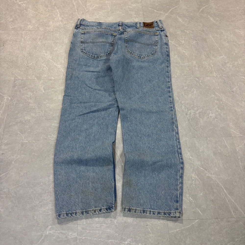 Vintage Lee Mens Light Wash Straight Leg Denim Jeans 36x29 RAS-R651-015